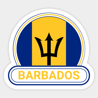 Barbados Country Badge - Barbados Flag Sticker